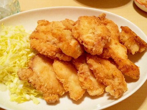 鶏むねで節約！ザクザク！揚げない柚子胡椒唐揚げ